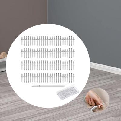 100Pcs Double Head Skirting Thread Seamless Nails, Line Without Marks Nail with Sleeve Tool