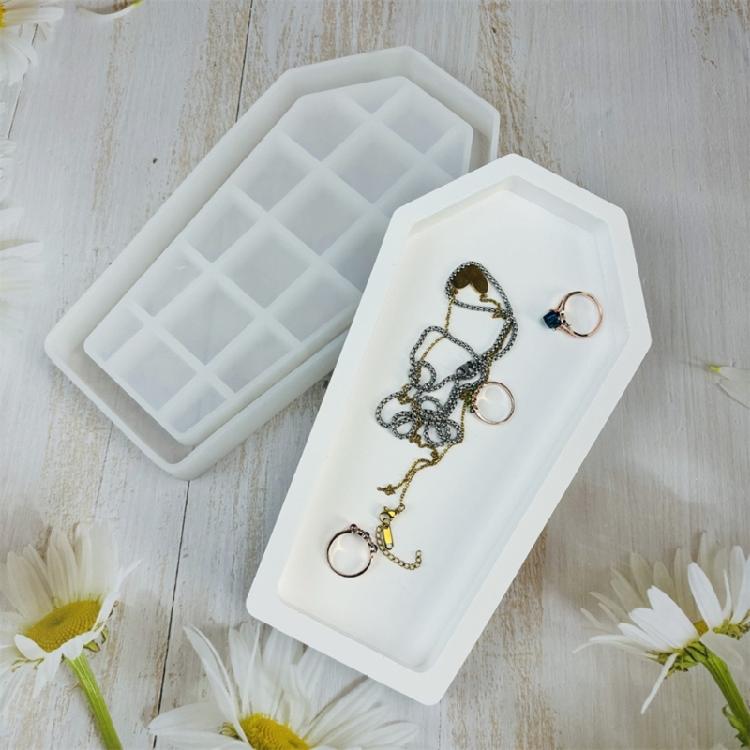 Coffin Shaped Resin Tray Molds for Making Jewelry Tray Display Stand