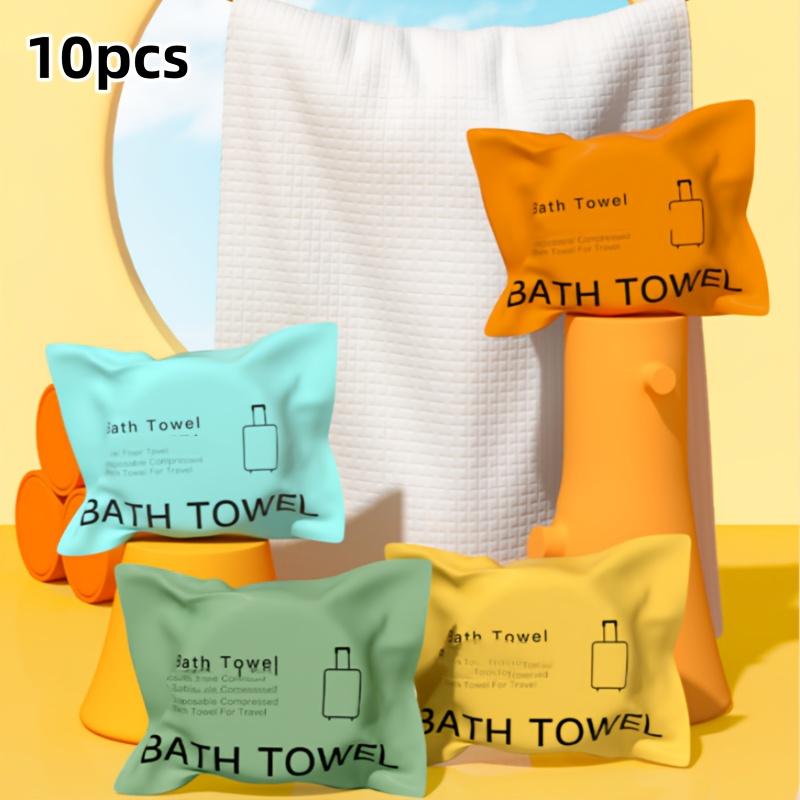 

Thickened 10Pcs Individually Wrapped Soft Bath Towels for Travel Spa and Camping 10pcs
