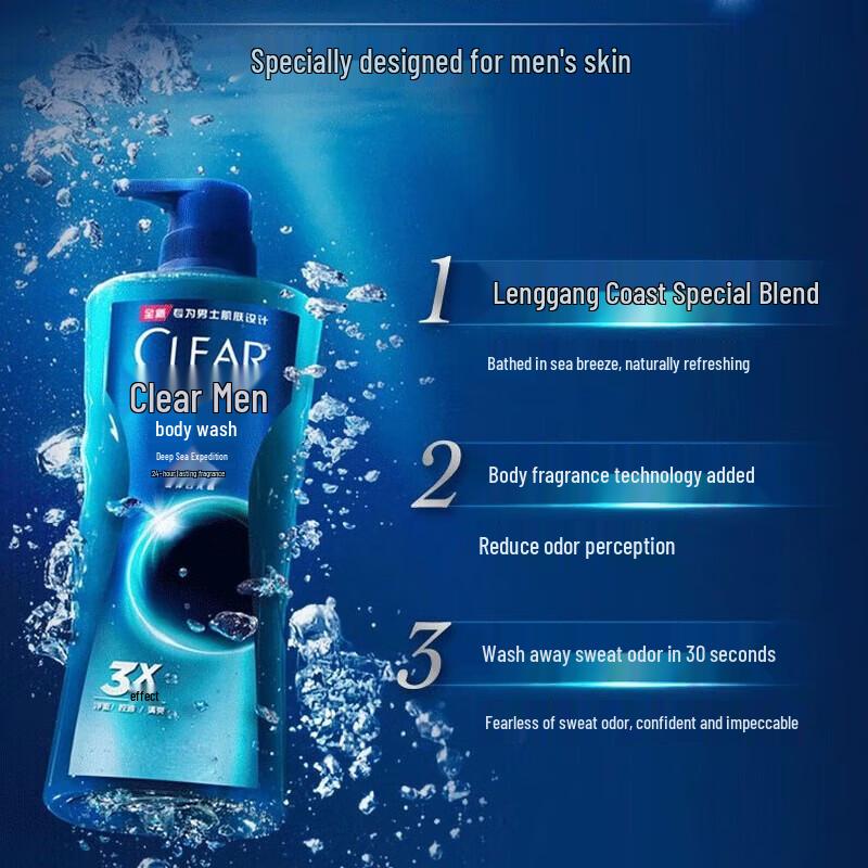 CLEAR Men's Deep Sea Adventure Body Wash