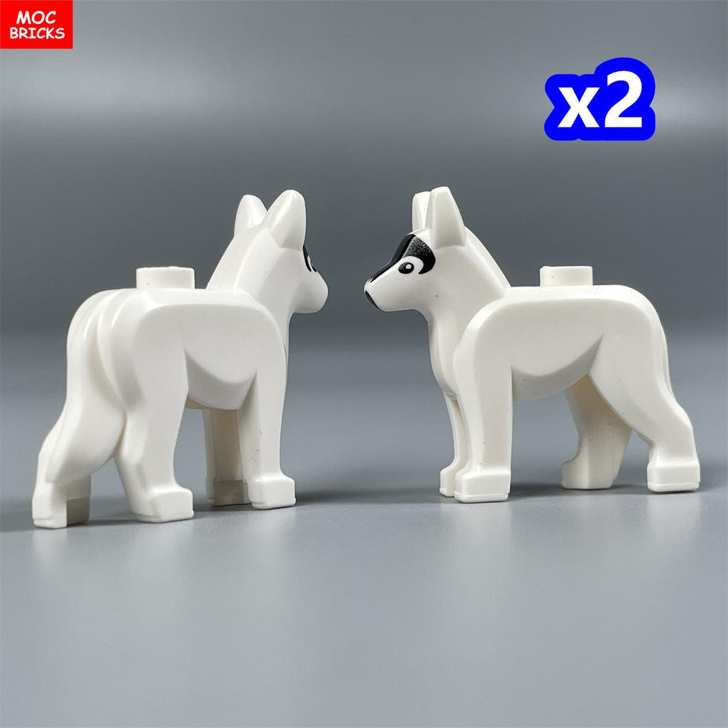 MOC Bricks Little Dog Series French Bulldog Husky Poodle Kennel Assembled Building Blocks Children's Toys Plastic Doll