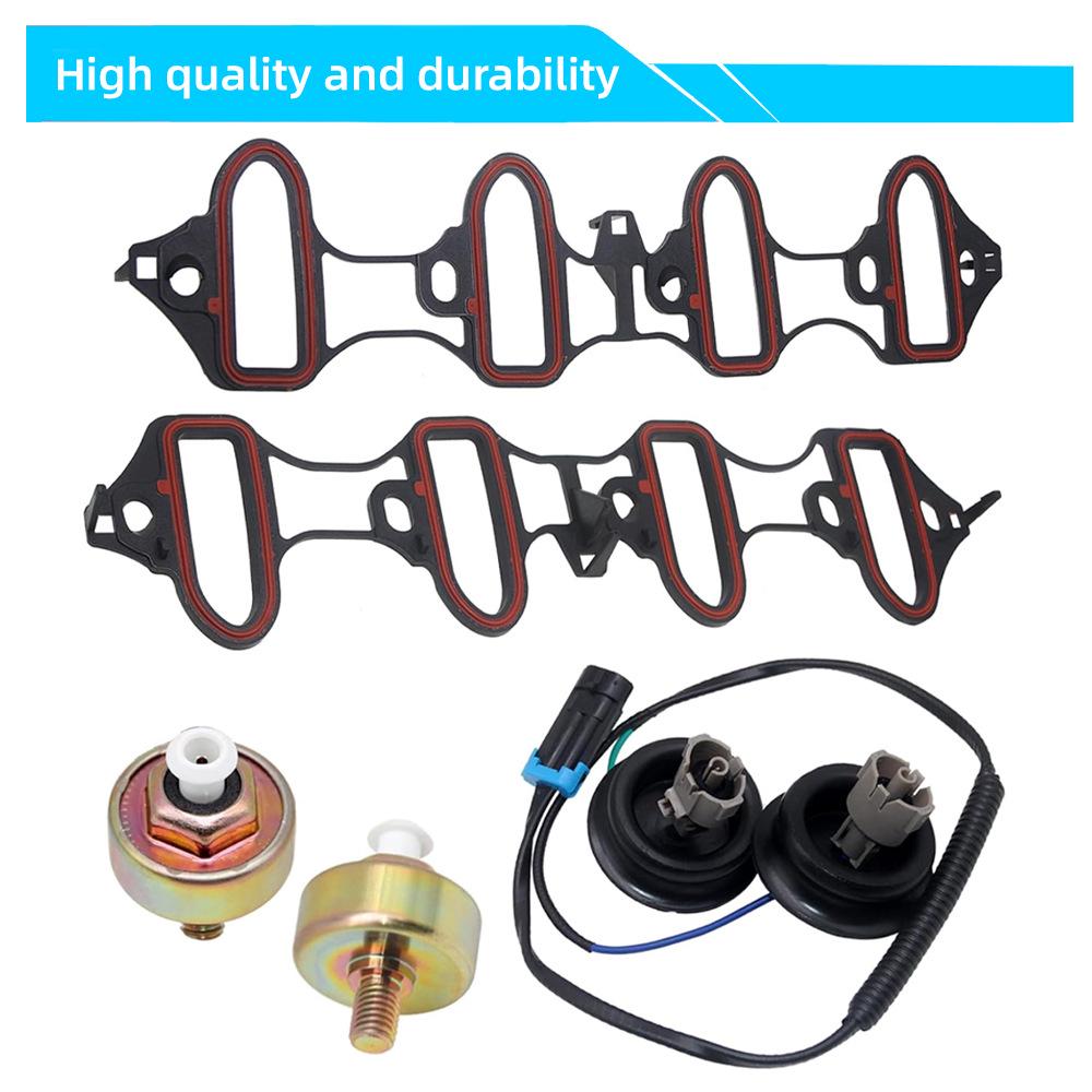 Knock Sensor & Wiring Harness with Intake Manifold Gasket for Cadillac & Chevrolet