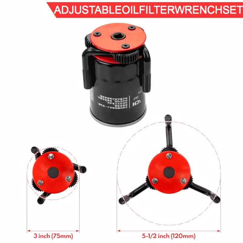 Auto Oil Three-claw Filter Wrench Oil Compartment Disassembly and Assembly Adjustable Disassembly Anti-skid Oil Filter Tool