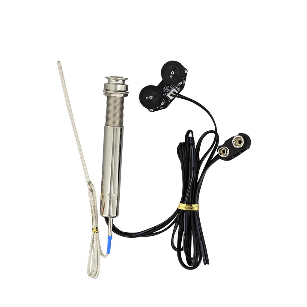 Pastilla Acústica Estilo Tubo de Lápiz Bajo Silla Pastilla Activa Controles de Volumen y Tono con Varilla Piezoeléctrica de Pastilla Solo para Acústica