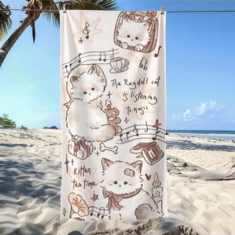 

Ragdoll Cat Listening to Music Beach Towel | Ultra-Absorbent, Quick-Dry, Polyester Blend, Ideal for Beach, Pool, Bathroom, Yoga W40*H60(CM)