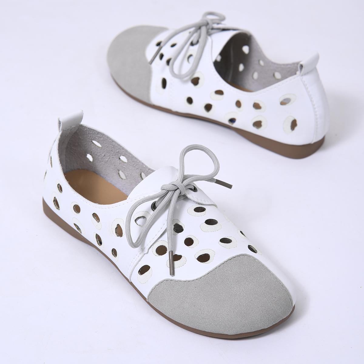 

Обувь для женщин на плоской подошве Mokasin Летние женские сандалии Slip-on Barefoot Round Toe Hollow Comfortable Soft White Cheap Распродажа 39 белый