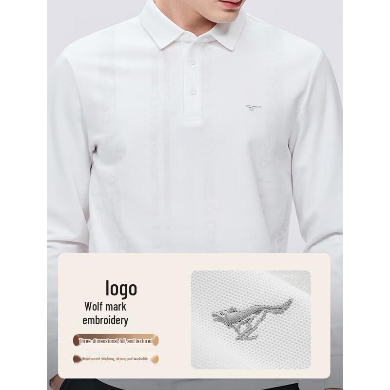 Septwolves Men's Autumn/Winter Trendy Print Long Sleeve Polo Shirt