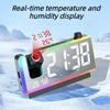 Large Screen Digital Alarm Clock Colorful LED Projection Desk Clock  Home Decor