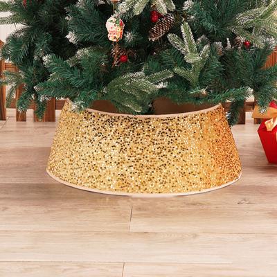 Christmas Tree Skirt Sequin Christmas Tree Collar Quick Assembly Christmas Tree Base Wrap Glittering Christmas Tree Cover Ring for Home Decor