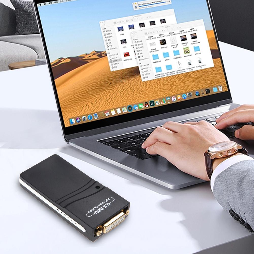 1920*1080 Universal Video Graphics Card Adapter Extend/Mirror Mode USB 2.0 To DVI/VGA/HDMI-Compatible External Graphic Adapter