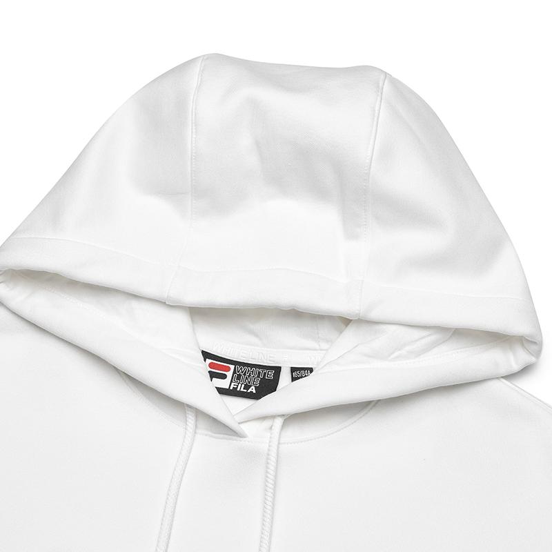 Fila Classic Versatile Fleece Hooded Sweatshirt Women Tops Cloud-Mushroom-White F11W519218FWT