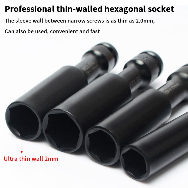 1/2 Drive Socket Wrench Hex Socket Head 8-19mm Socket Head Tire Removal Tools Adapter Spanner Converter