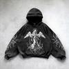 BeatStreet Amerikanische High Street Mode Kleidung Street Hip-hop Lässiger Hoodie Damen und Herren Y2K Harajuku Retro Letter Sweatshirt