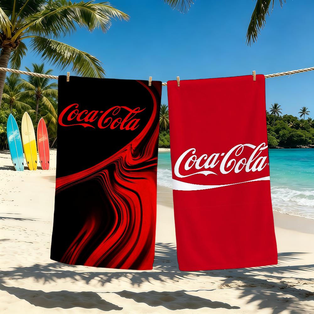 C-Coca-Cola-ES Modny Ręcznik z Logo Na Kemping Plażę Super Chłonny Szybkoschnący Letni Ręcznik