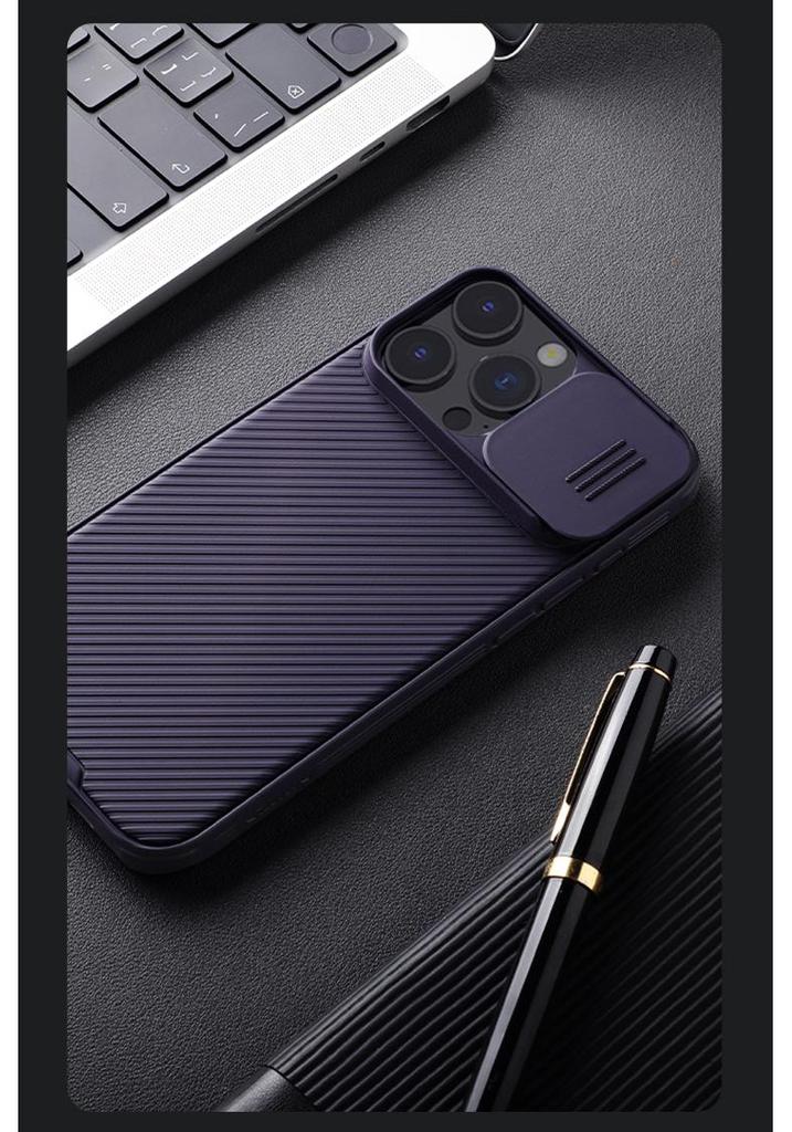 Nillkin iPhone 16 Pro Max Anti-Peep Lens Cover Case, Black Mirror.