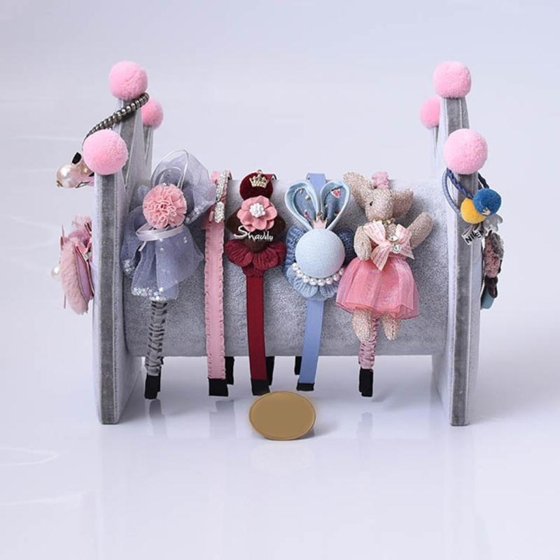 Elegant Hair Jewelry Holder Hairbands Holder Hair Clip Holder Earring Storage Stand Soft Plush Texture for Hairband
