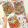 Christmas Miniature Diorama Landscape Stickers Cute Cartoon Pocket Diy Scene Decoration Aesthetic Stationery Stickers