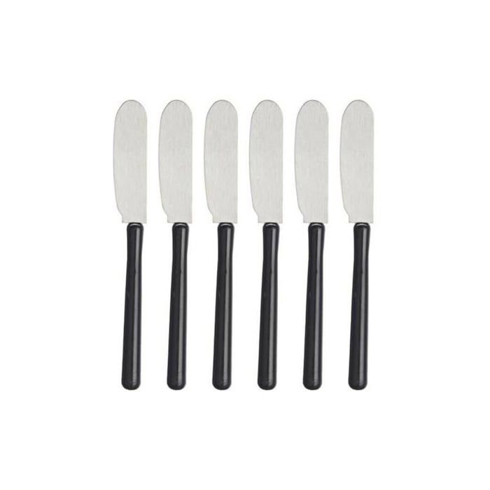 Spreading Knives - Set of 6 - Stainless Steel - Straight Back - Alloy Steel Handle - Reusable - Classic Style
