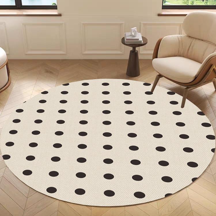 Multistyle Patterned Round Area Rug Artistic Geometric Line Circular Print Carpet Soft Floor Mat For Living Room Home Decor