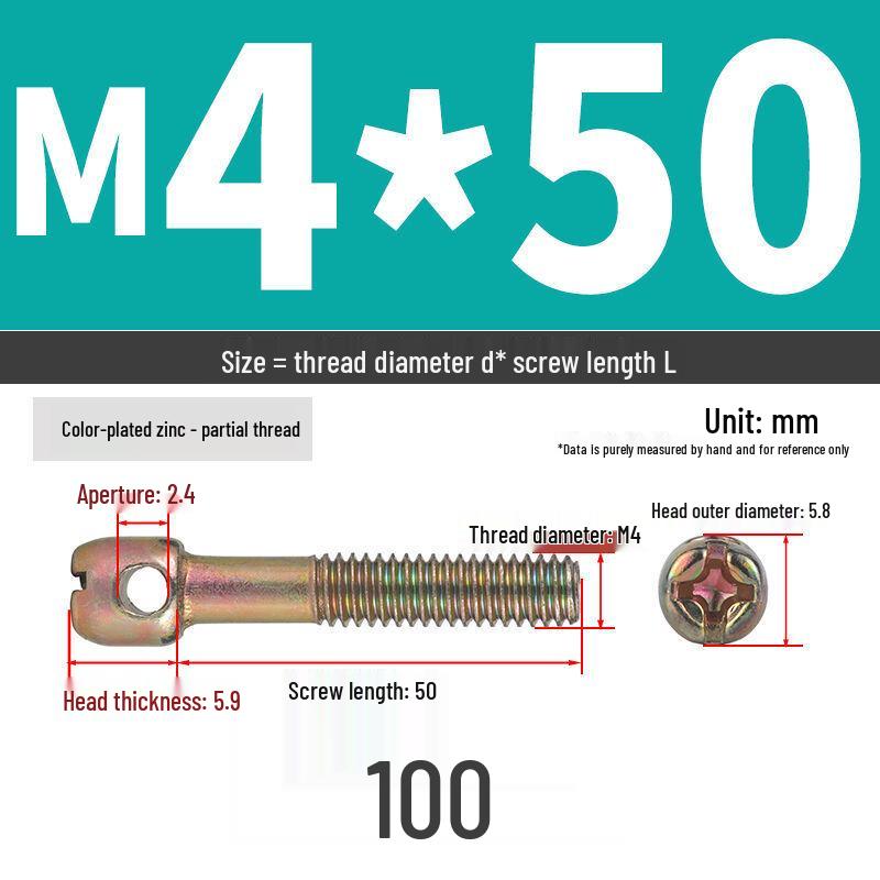 304 Stainless Steel Lead Seal Galvanized Meter Screw with Cross Hole