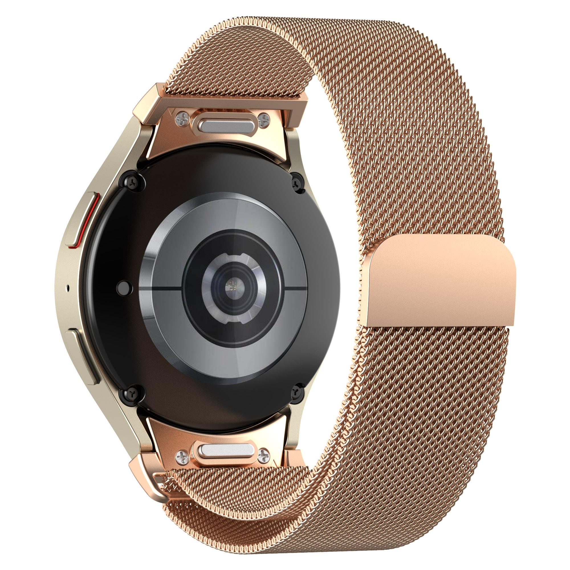

For Samsung Galaxy Watch FE 40mm/Watch6/6 Classic/Watch 5/5Pro/Watch4/4 Classic Quick Release Strap Stainless Steel Watch Band Rose Gold