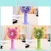 Cute Cartoon Round Ear Solid Base Stand Fan Lithium Battery Operated Handheld Rechargeable Fan