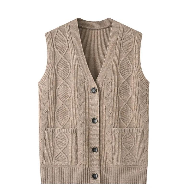 Frühlings- und Herbst-Westenjacke für Mütter, Damen, mittleren Alters und ältere, Übergröße, elegant, modisch, Strickweste, Cardigan, Oberteil, Damen