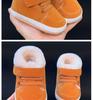 Baby High-Top Yellow Walking Shoes - Thick Plush Cotton, Non-Slip Soft Sole, Warm Boots for Boys (0-1 Year)