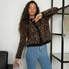 Leopard Print Knit Cardigan Women's Loose O-Neck Long Sleeve Casual Color Block Sweater Fashion Button Cardigan Top Y2k