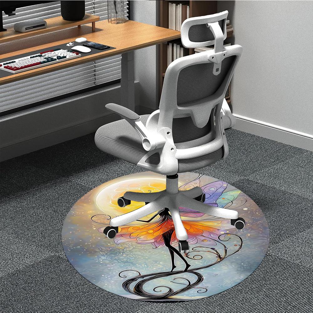 

1pcFairy Moonlight Office Round Area Rug, Indoor Mat Suitable ForOffice, Under Office Chairs Bedroom Living Room Home Decor, Room Deco 030 80cm by 80cm