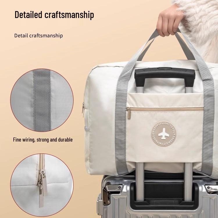 Women's Foldable Short-Distance Travel Bag with Trolley Functionality