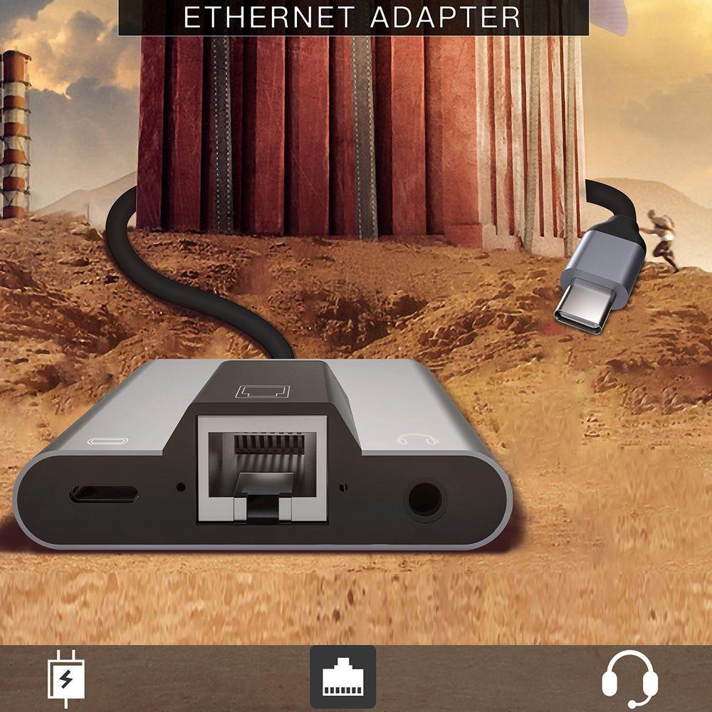 

Docking Station Hub LAN Network Adapter USB C to 3.5mm Audio PD Fast Charging Type-C to Ethernet