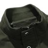 Men Bomber Jacket Plush Lining Multi Pockets Solid Color Zipper Closure Coldproof Autumn Winter Cargo Coat Windbreaker Streetwear