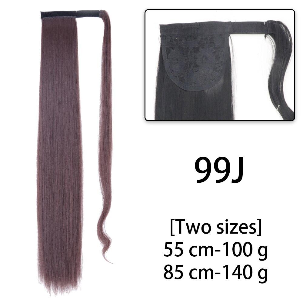 LISI HAIR Długie proste falowane syntetyczne włosy z kucykiem damskie do noszenia na co dzień to ekstra 85 cm kucyk z włosów