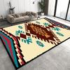 Totem Pattern Ethnic Geometric Carpet - Living Room Carpet Decoration Bohemian Style Bordered Colorful Geometric Floor Carpet