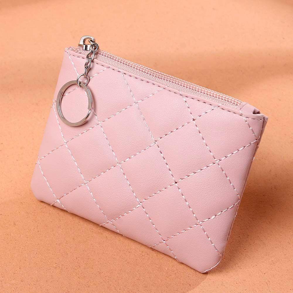 Ladies With Zipper Gift PU Leather Card Case Money clips Key Wallets Women Coin purse Mini Coin Bag