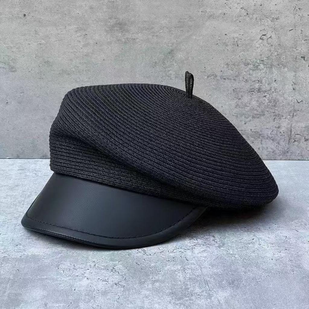 Béret en paille printanier pour femme - Chic français Élégant Unique et Amincissant Casquette Gavroche