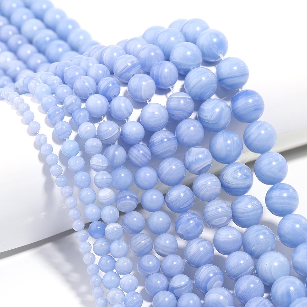 1 String Natural Stone Beads 4 6 8 10 12mm Synthetic Purple Agate Stripe Spacer Round Beads Diy High Quality Necklace Bracelet