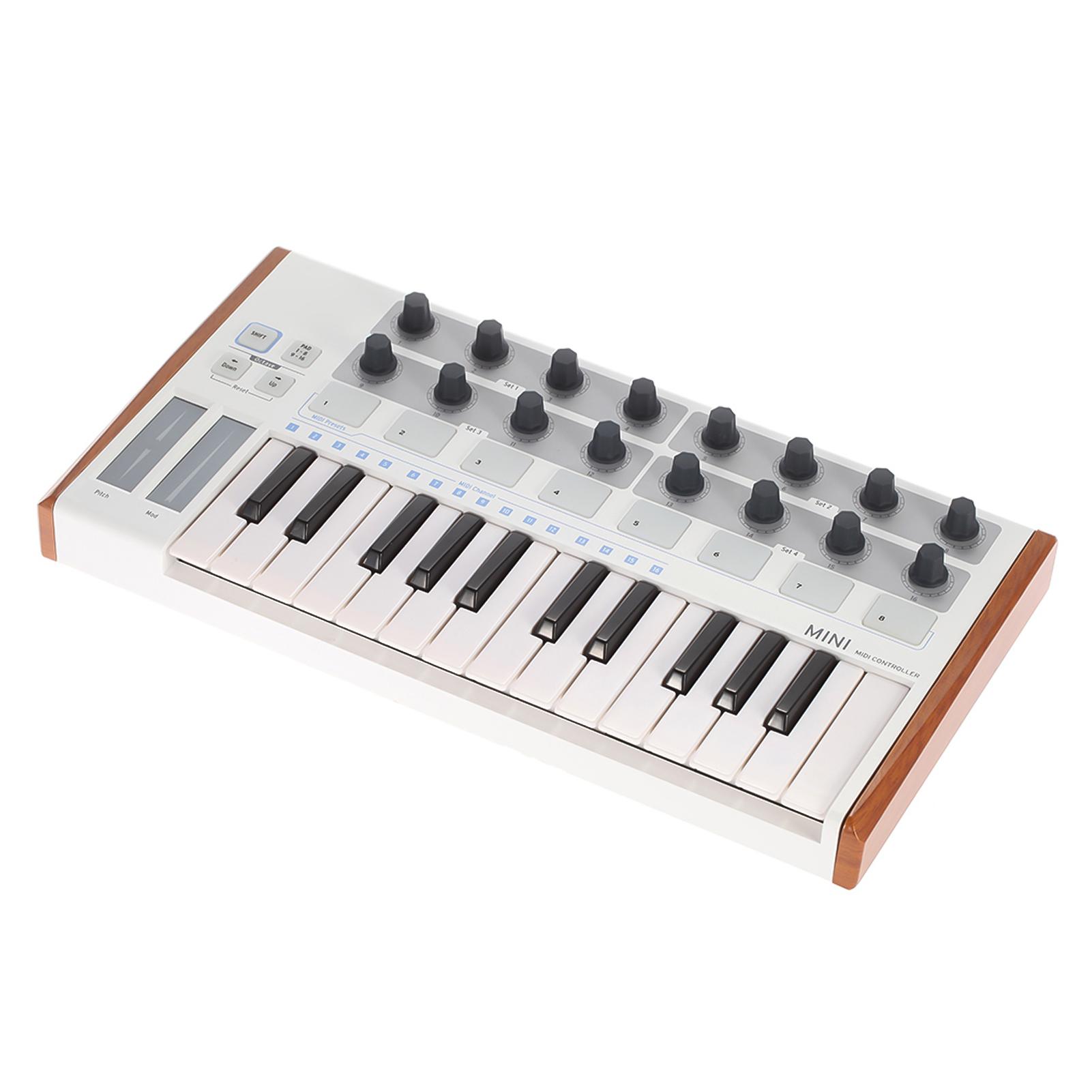 

Worlde Ультрапортативный Мини Профессиональный 25-клавишный USB MIDI Пэд для барабанов и Клавиатурный контроллер