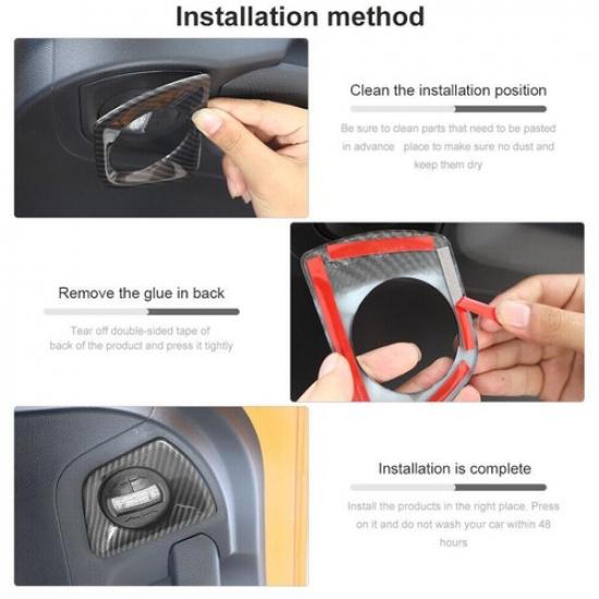 2P Tailgate Light Lamp Cover Trim For Ford Bronco Sport 21-24 Accessories Carbon