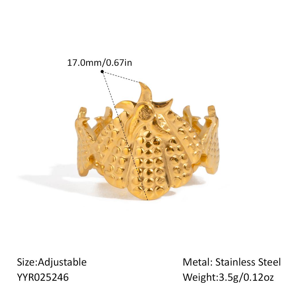 2025 Summer Ocean Rings For Women Gold Color Stainless Steel Shell Starfish Charm Figure Accessory