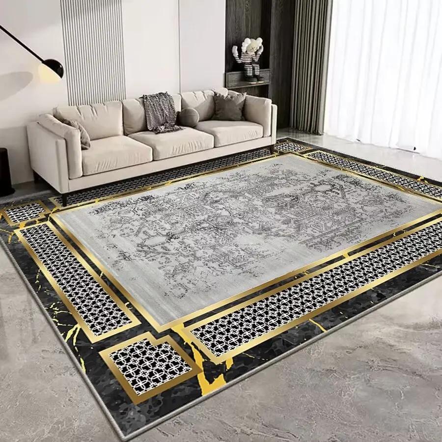 Modern Marble Mat Light Luxury Decoration Living Room Customized Fluffy Soft Carpet Washable Bedroom Home Floor Rug Anti Slip