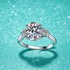 S925 Sterling Silver 3 Carat Pear-Shaped D Color Moissanite Ring