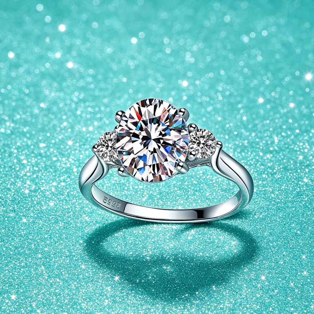 S925 Sterling Silver 3 Carat Pear-Shaped D Color Moissanite Ring