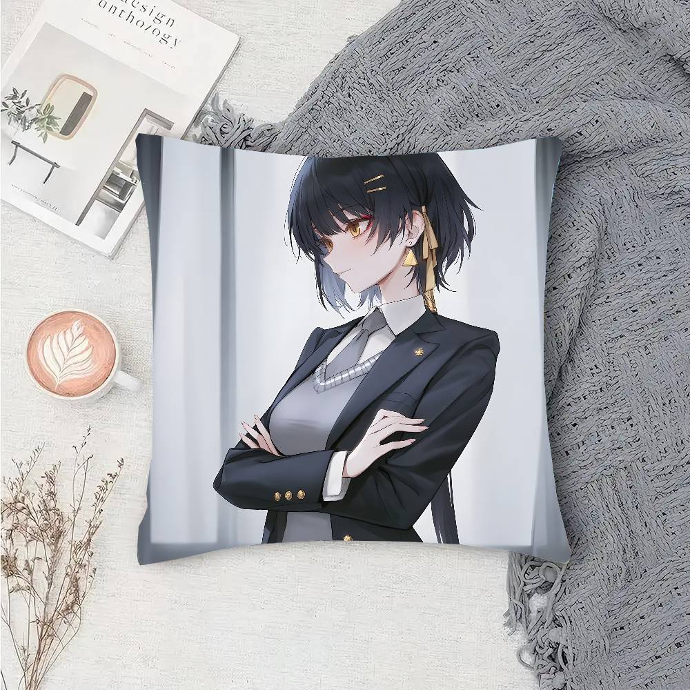 Rover Anime Game W-Wuthering Waves Pillow Case Fashion Square Pillowcase Bedroom Sofa Room Ins Decoration Leisure