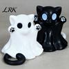 Black Ghost Cat Decor Figure, 3D Printed Decorative Ornament, Smooth Surface Versatile Halloween Mini Desktop Decoration Gift for Lovers Figure