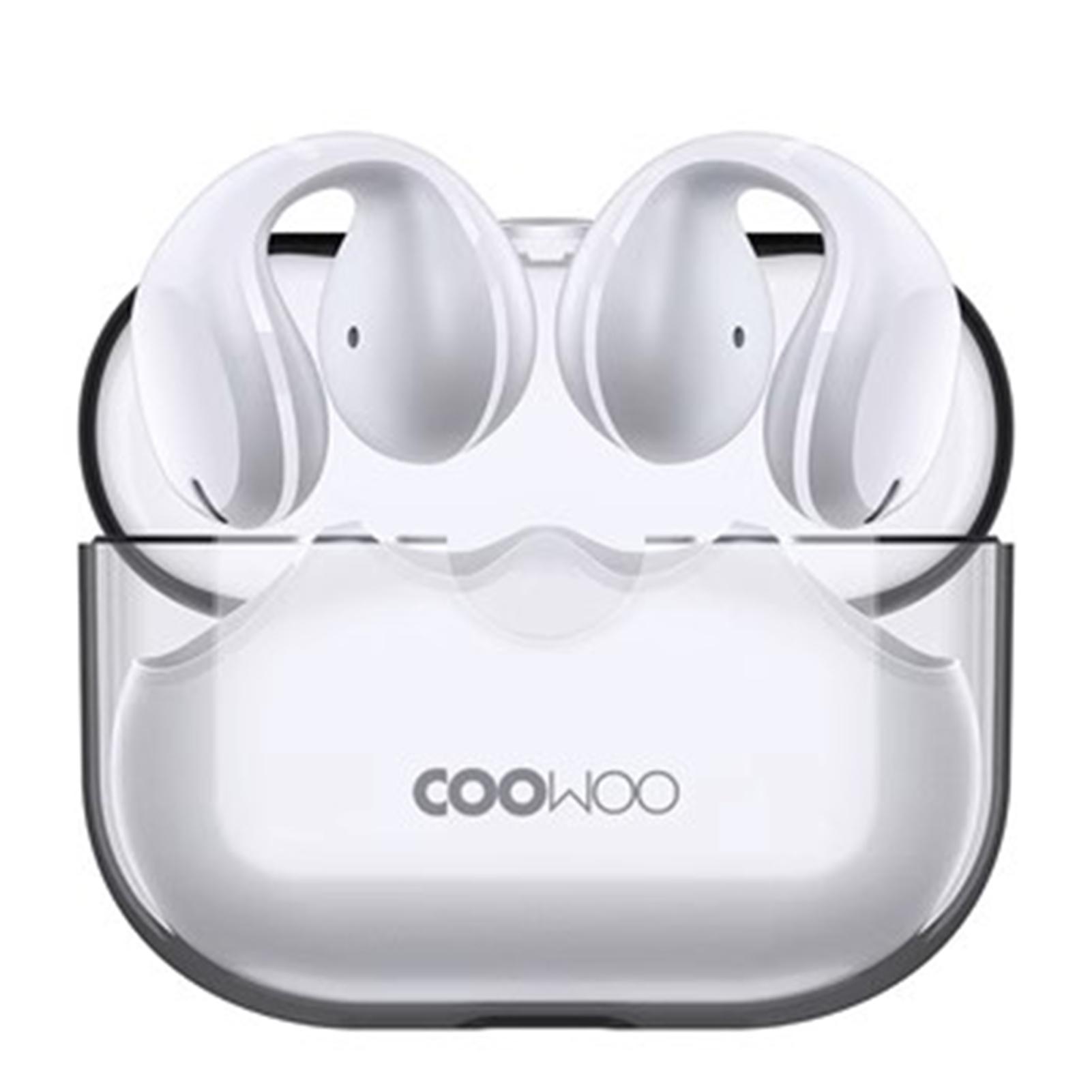 

Беспроводные наушники COOWOO с клипсой и воздушной проводимостью, беспроводные наушники BT, воспроизведение 20 часов с беспроводным подключением белый