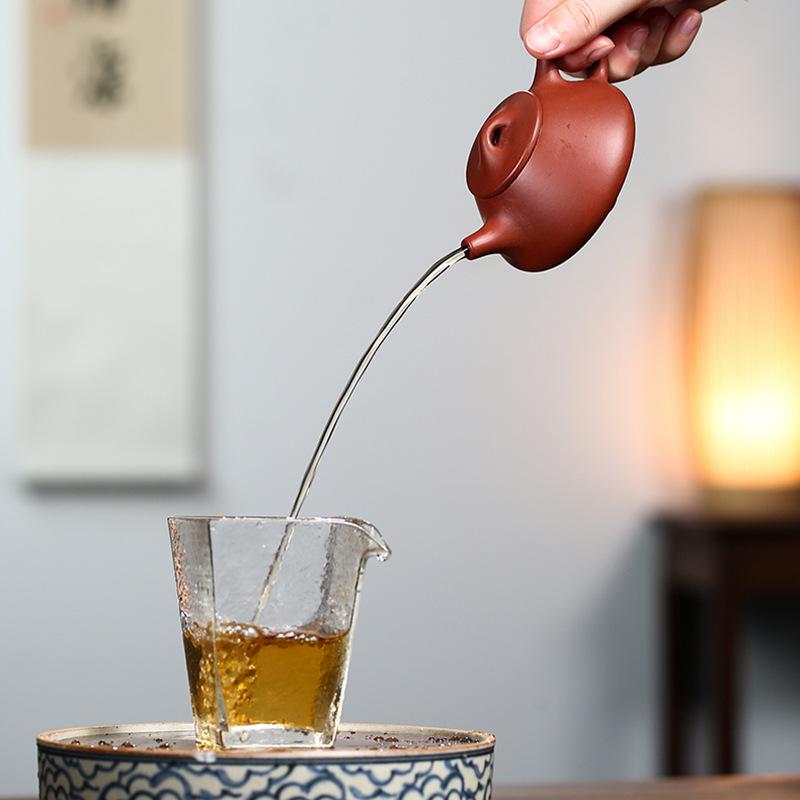 Yixing Handmade Zisha Teapot - Da Hong Pao Clay, 120cc, Small Capacity, Ziye Stone Design