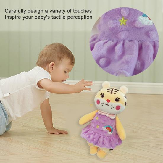 Plush Toy Adorable Appearance Super Soft 2 Styles Baby Plush Tiger Animal Chew Doll for Home