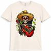 Day Of The Dead T-Shirt Skull Guitar Graphic Tee Mexican Sugar Skull Gift Top